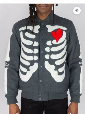 Rebel Minds Skeleton Melton Jacket